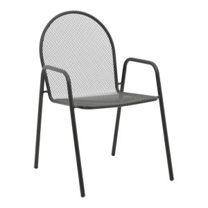 308 000003 5 Tarete pakoworld stackable armchair black metal 55x64x86.5cmOutdoor furniture > Garden armchairs