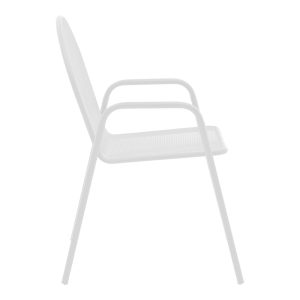 308 000004 2 2 Tarete pakoworld stackable armchair white metal 55x64x86.5cmOutdoor furniture > Garden armchairs