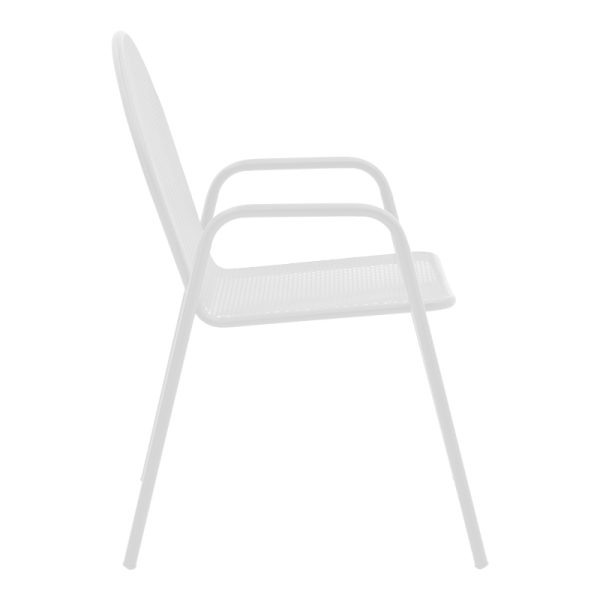308 000004 2 2 Tarete pakoworld stackable armchair white metal 55x64x86.5cmOutdoor furniture > Garden armchairs
