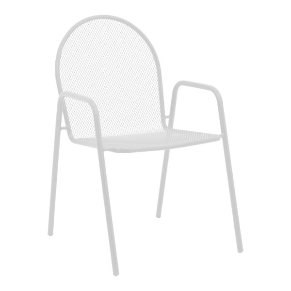 308 000004 5 Tarete pakoworld stackable armchair white metal 55x64x86.5cmOutdoor furniture > Garden armchairs