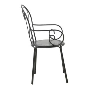 308 000005 2 10 Monasty pakoworld stackable armchair black metal 49x55x90cmOutdoor furniture > Garden armchairs