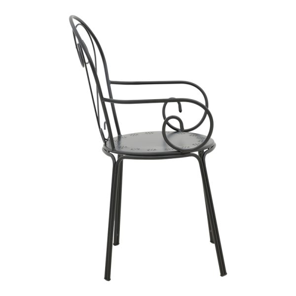 308 000005 2 10 Monasty pakoworld stackable armchair black metal 49x55x90cmOutdoor furniture > Garden armchairs