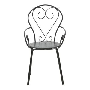 308 000005 4 10 Monasty pakoworld stackable armchair black metal 49x55x90cmOutdoor furniture > Garden armchairs