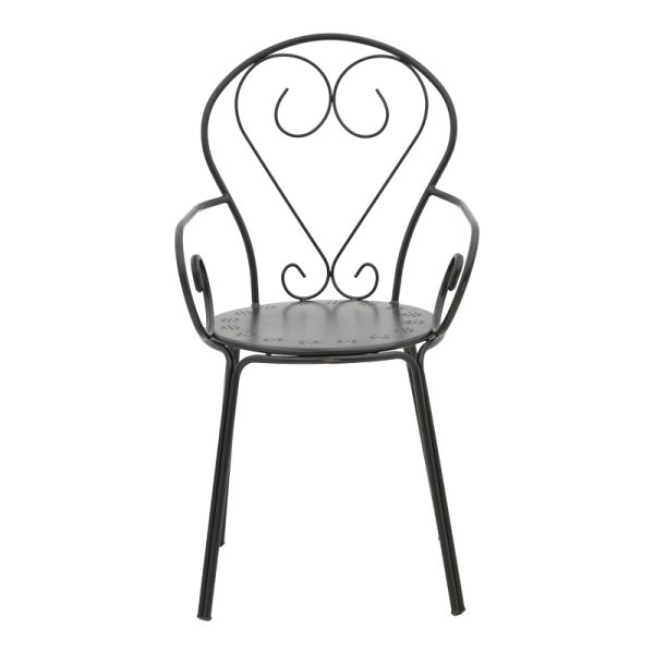 308 000005 4 10 Monasty pakoworld stackable armchair black metal 49x55x90cmOutdoor furniture > Garden armchairs