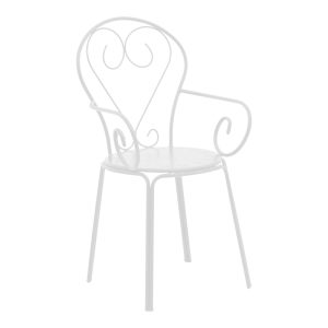 308 000006 12 Monasty pakoworld stackable armchair white metal 49x55x90cmOutdoor furniture > Garden armchairs
