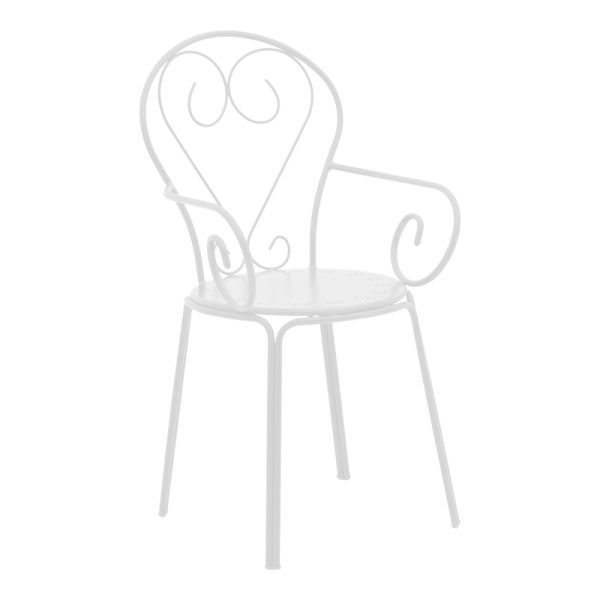 308 000006 12 Monasty pakoworld stackable armchair white metal 49x55x90cmOutdoor furniture > Garden armchairs