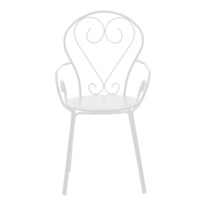 308 000006 4 9 Monasty pakoworld stackable armchair white metal 49x55x90cmOutdoor furniture > Garden armchairs