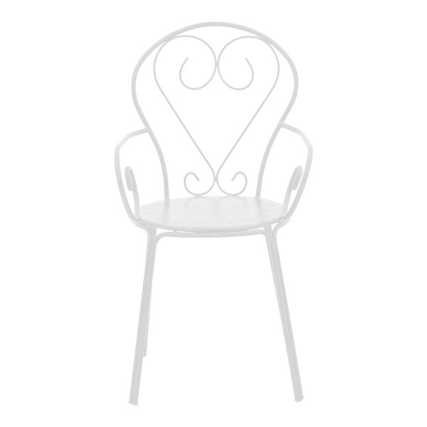 308 000006 4 9 Monasty pakoworld stackable armchair white metal 49x55x90cmOutdoor furniture > Garden armchairs
