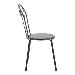 308 000007 2 5 Chari pakoworld stackable black metal chair 49x55x90cmOutdoor furniture > Garden chair
