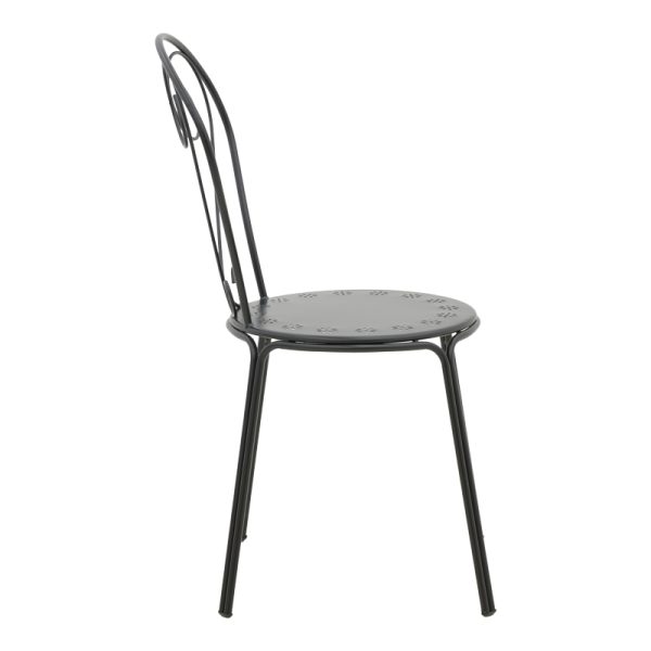 308 000007 2 5 Chari pakoworld stackable black metal chair 49x55x90cmOutdoor furniture > Garden chair