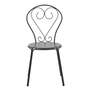 308 000007 3 5 Chari pakoworld stackable black metal chair 49x55x90cmOutdoor furniture > Garden chair