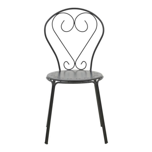 308 000007 3 5 Chari pakoworld stackable black metal chair 49x55x90cmOutdoor furniture > Garden chair