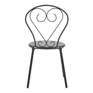 308 000007 4 5 Chari pakoworld stackable black metal chair 49x55x90cmOutdoor furniture > Garden chair