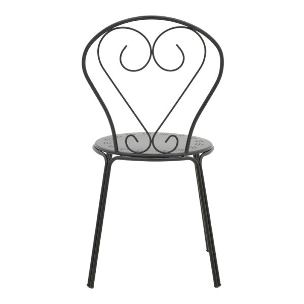 308 000007 4 5 Chari pakoworld stackable black metal chair 49x55x90cmOutdoor furniture > Garden chair
