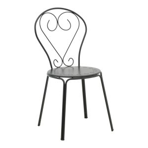 308 000007 8 Chari pakoworld stackable black metal chair 49x55x90cmOutdoor furniture > Garden chair