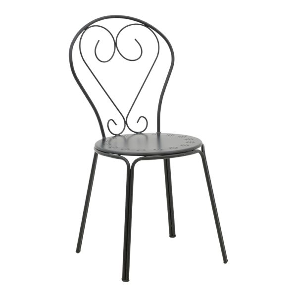 308 000007 8 Chari pakoworld stackable black metal chair 49x55x90cmOutdoor furniture > Garden chair