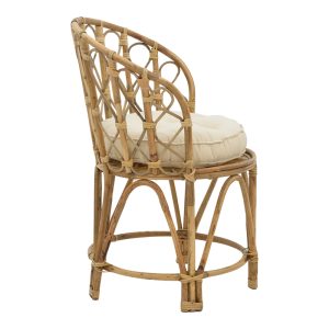 309 000001 2 5 Rostan Inart natural rattan armchair with cushion 60x46x80cmBOHO CHIC > Chairs and Armchairs