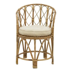 309 000001 3 5 Rostan Inart natural rattan armchair with cushion 60x46x80cmBOHO CHIC > Chairs and Armchairs