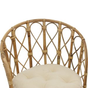 309 000001 4 5 Rostan Inart natural rattan armchair with cushion 60x46x80cmBOHO CHIC > Chairs and Armchairs