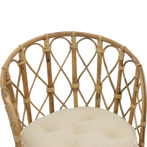 309 000001 4 5 Rostan Inart natural rattan armchair with cushion 60x46x80cmBOHO CHIC > Chairs and Armchairs