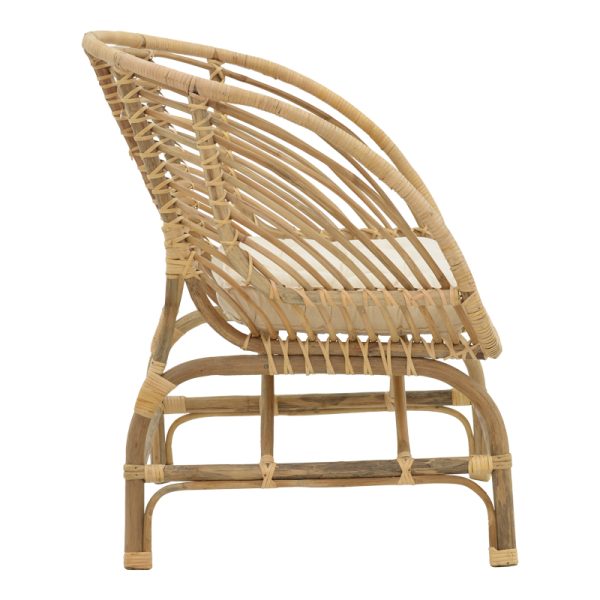 309 000004 2 2 Diane Inart armchair natural wood with cushion 71x46x80cmBOHO CHIC > Chairs and Armchairs