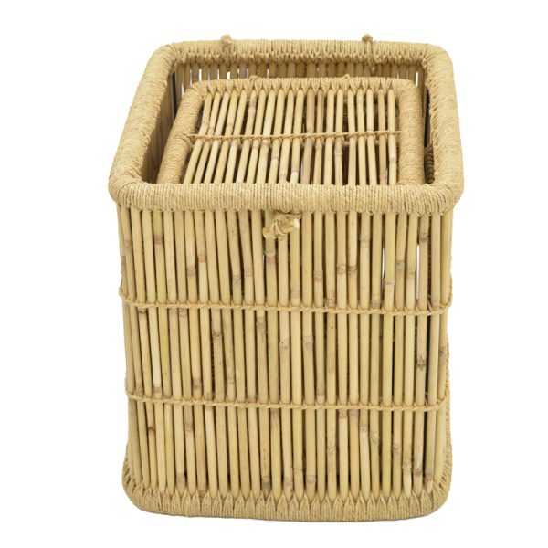 309 000013 2 2 Laundry basket Dremia Inart 2 pieces set natural bambooBOHO CHIC > Other Furnishings