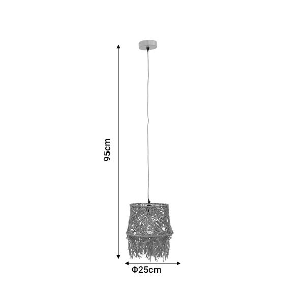 311 000002 4 2 Ceiling lamp Rapom Inart E27 natural D25x95cmBOHO CHIC > Luminaries