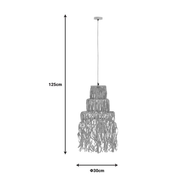 311 000003 3 2 Ceiling lamp Nairan Inart E27 natural D30x125cmBOHO CHIC > Luminaries
