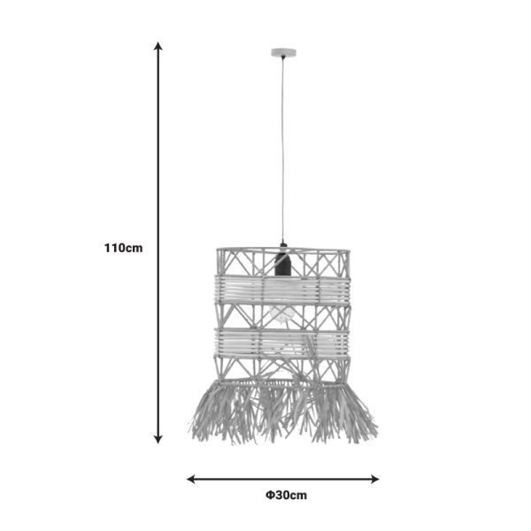 311 000006 3 2 Ceiling lamp Crossio Inart E27 natural D30x110cmBOHO CHIC > Luminaries
