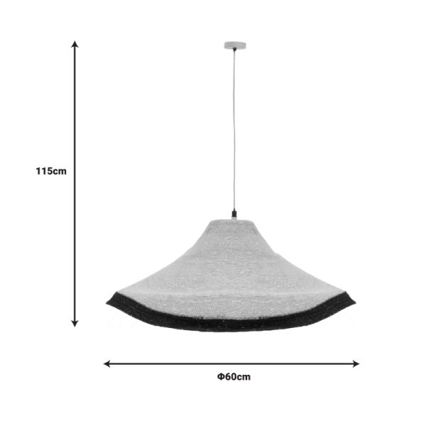 311 000014 3 2 Ceiling lamp Hatty Inart E27 natural D60x115cmBOHO CHIC > Luminaries