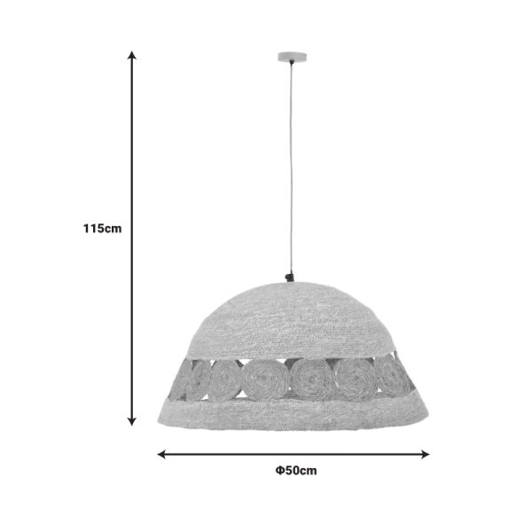 311 000016 2 2 Ceiling lamp Gervi Inart E27 natural D50x110cmBOHO CHIC > Luminaries