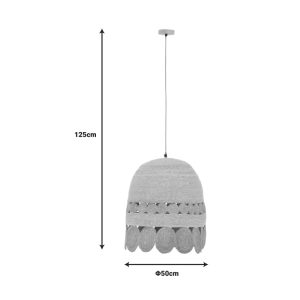 311 000018 3 3 Ceiling lamp Amide Inart E27 natural D50x125cmBOHO CHIC > Luminaries