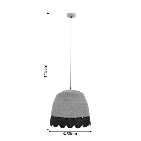 311 000019 4 2 Ceiling lamp Sonro Inart E27 natural Φ50x115cmBOHO CHIC > Luminaries