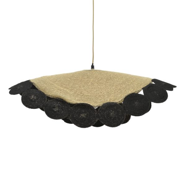 311 000021 6 Ceiling lamp Kono Inart natural-black D70x100cmBOHO CHIC > Luminaries