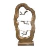 312 000001 2 Table decoration leaf Lopi Inart gold mango wood-iron 23x9x77.5cmSPRING OFFERS