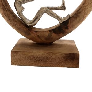 312 000017 3 2 Table decoration heart Loisir Inart natural mango wood-aluminum 28.5x9x30cmSPRING OFFERS