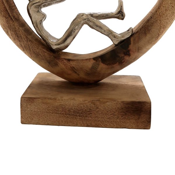 312 000017 3 2 Table decoration heart Loisir Inart natural mango wood-aluminum 28.5x9x30cmSPRING OFFERS