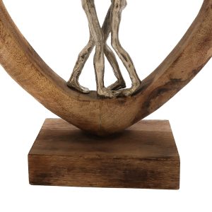 312 000018 3 2 Table decoration heart Vrame Inart natural mango wood-aluminum 32x9x35cmSPRING OFFERS