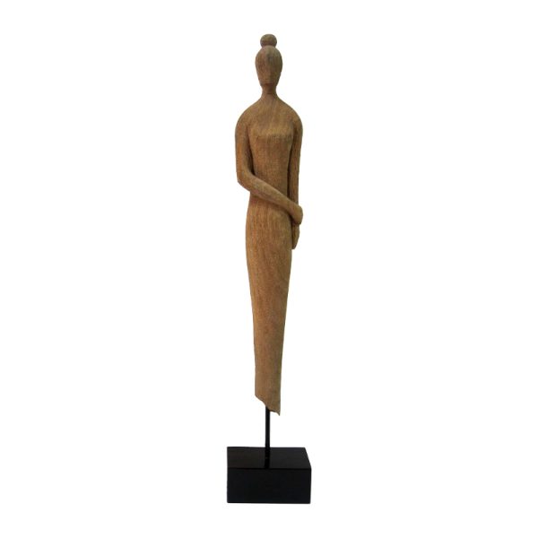 312 000023 2 Table decoration figure Rezina I Inart natural mango wood-metal 14x8x71cmSPRING OFFERS