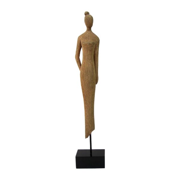 312 000024 8 Table decoration figure Rezina II Inart natural mango wood-metal 14x8x71cmSPRING OFFERS
