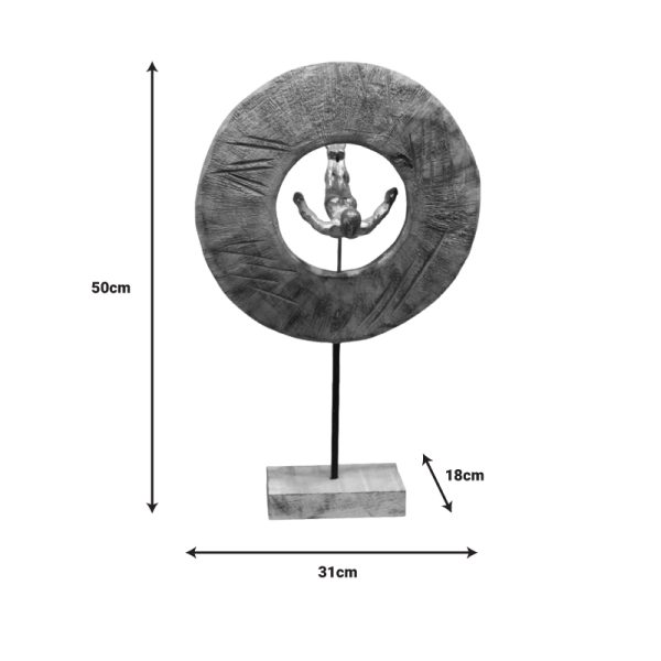 312 000027 2 2 Table decoration Manny Inart natural mango wood-aluminum 31x18x50cmSPRING OFFERS