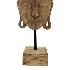 312 000028 2 2 Table decoration buddha Mask Inart natural mango wood-iron 20x18.5x48.5cmDecoration > Decorations > Table