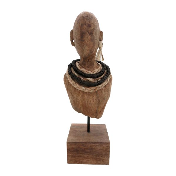 312 000042 2 Ebia Inart bust mango wood-metal in walnut shade 17x12.5x44cmDecoration > Decorations