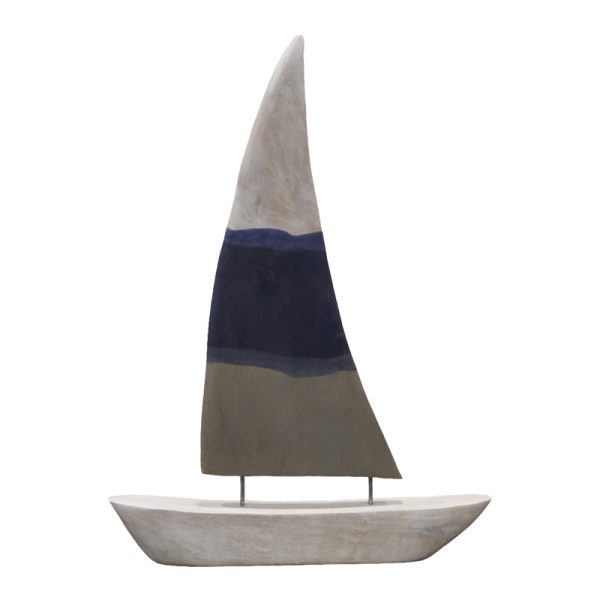 312 000049 4 Table decoration ship Elize Inart white-grey-blue mango wood-iron 40.5x5x57.5cmDecoration > Decorations > Table