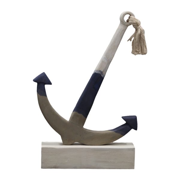 312 000050 6 Table decoration marine anchor Elize Inart white-grey-blue mango wood 37.5x7.5x52cmDecoration > Decorations > Table