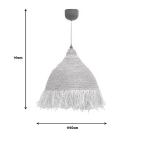 313 000027 2 4 Boher Inart seagrass ceiling light in a natural shade Φ60x99cmBOHO CHIC > Luminaries