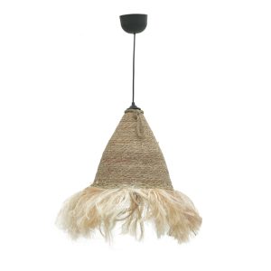 313 000028 5 GeGeole Inart jute ceiling lamp in natural shade Φ30x84cmBOHO CHIC > Luminaries