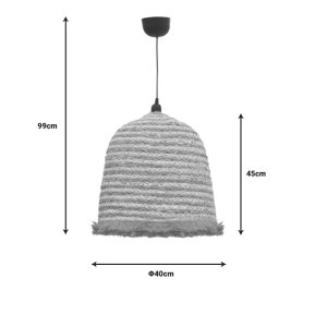 313 000030 2 3 Nolie Inart natural wicker ceiling light D40x99cmBOHO CHIC > Luminaries