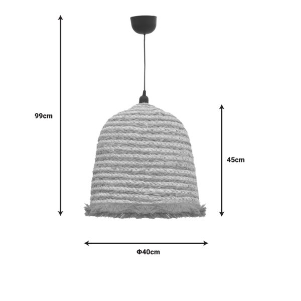 313 000030 2 3 Nolie Inart natural wicker ceiling light D40x99cmBOHO CHIC > Luminaries