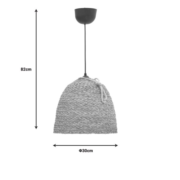 313 000032 2 5 Lamper Inart natural wicker ceiling light D30x82cmBOHO CHIC > Luminaries